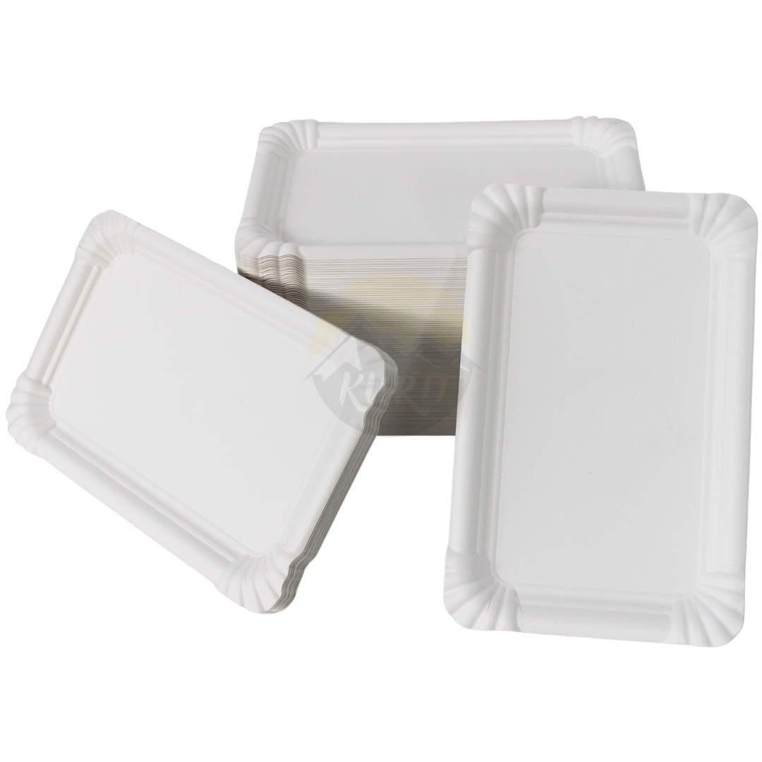 Papieren bord/schaaltje 13x20cm wit - 250 stuks