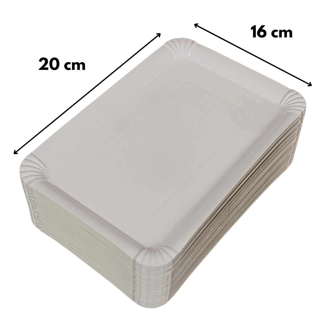 250x sterke Papieren bord/schaaltje 16x20cm wit - wegwerp schalen geschikt om snacks op te presenteren - barbecue - evenementen