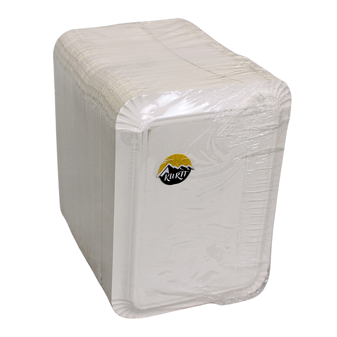 250x sterke Papieren bord/schaaltje 16x20cm wit - wegwerp schalen geschikt om snacks op te presenteren - barbecue - evenementen