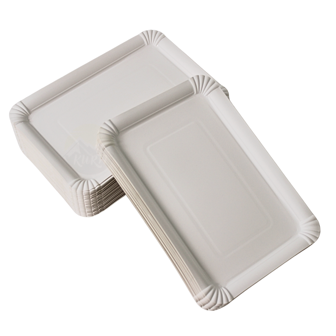 Pappteller/Schale 16x24cm weiß - 125 Stück