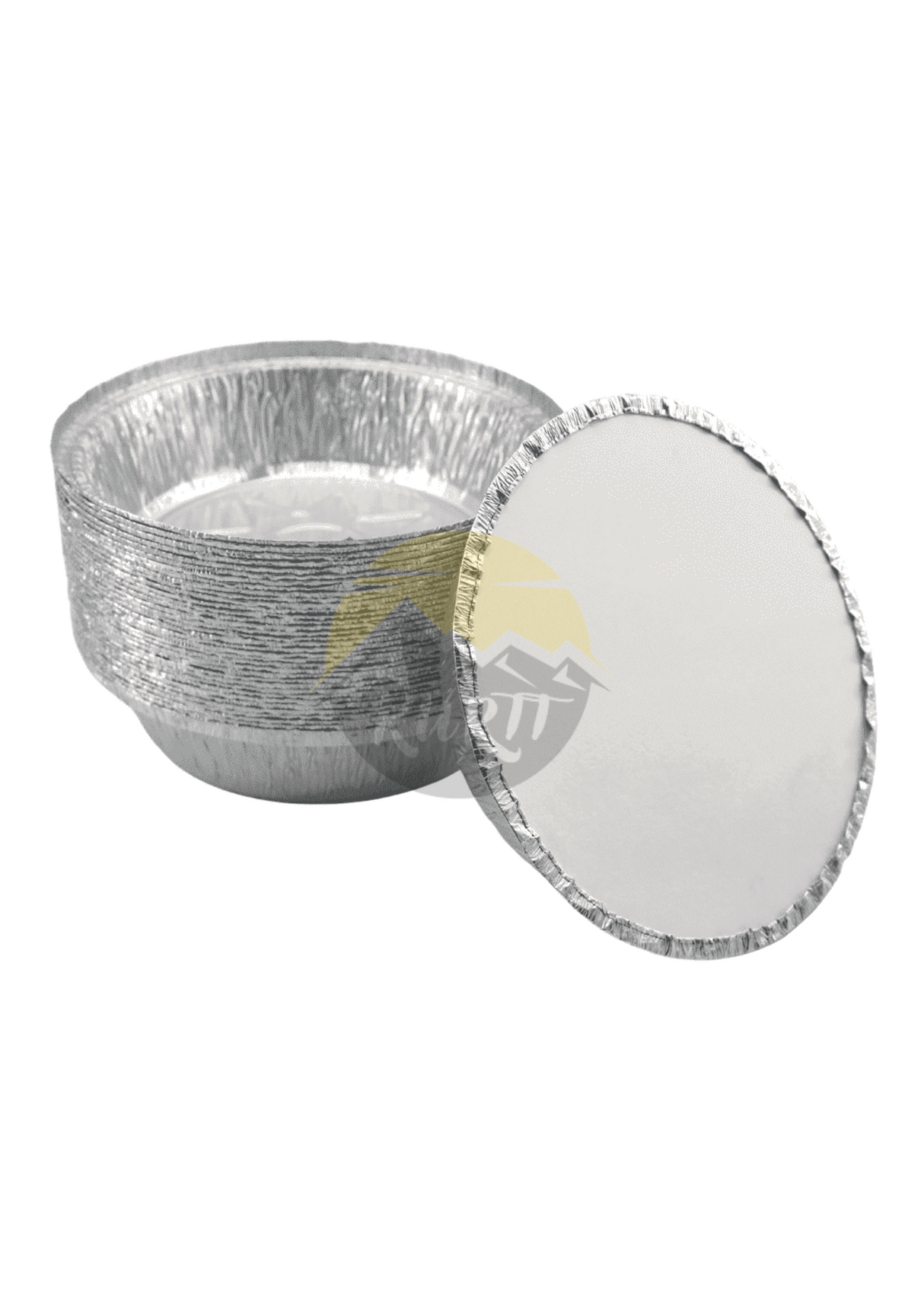 Aluminum tray C801-770L round with lids - 100 pieces