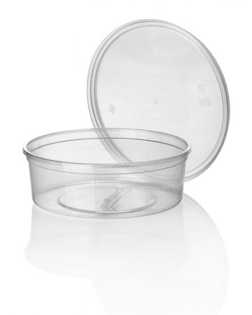 Microwave containers with lids Transparent 250ML ROUND - 50 pieces