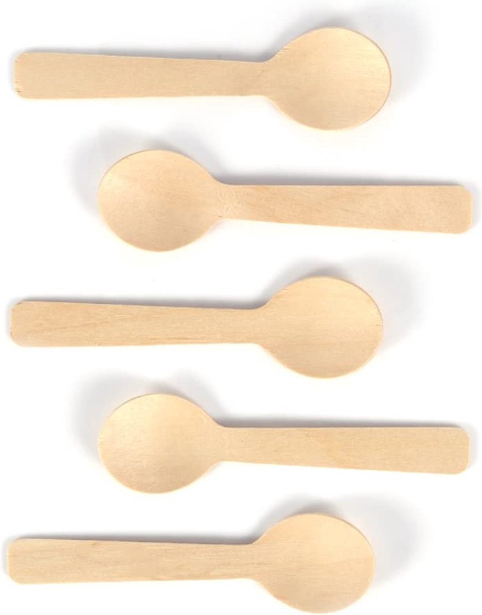 Wooden Tea Spoons, Ice Cream Spoon 100mm - 200 pieces