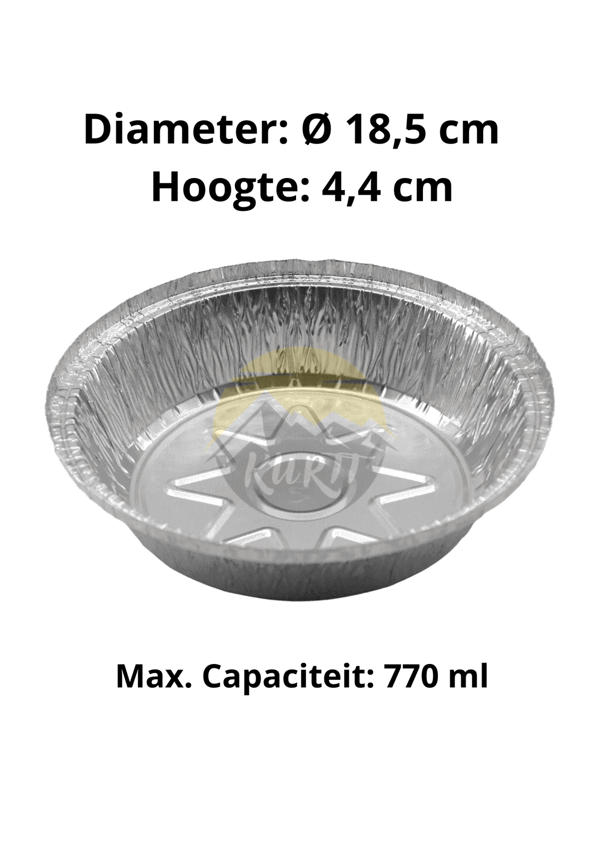 Aluminum tray C801-770L round with lids - 100 pieces