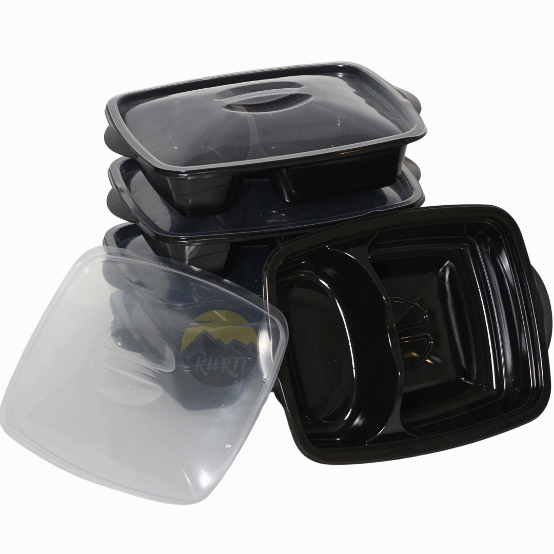 Microwave containers 2-compartment - 40 pieces