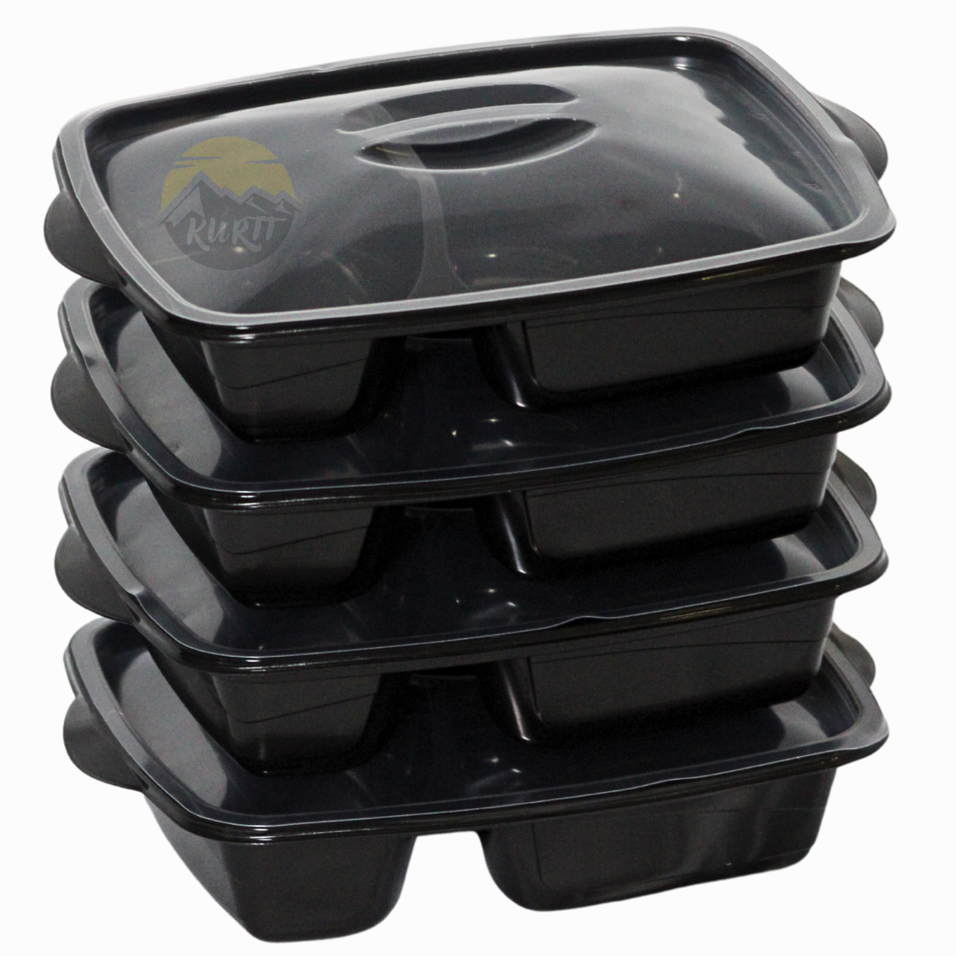 Microwave containers 2-compartment - 40 pieces