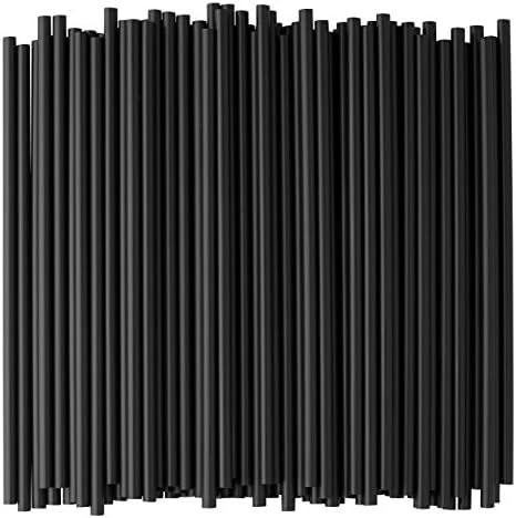 Straws Black PP plastic - 250 pieces Reusable