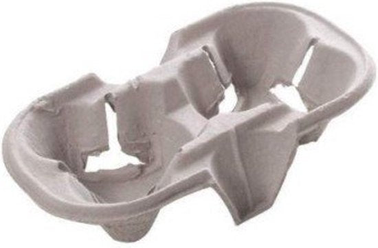 Kartonpulp bekerhouder, draagtray 2-vaks - 100 stuks