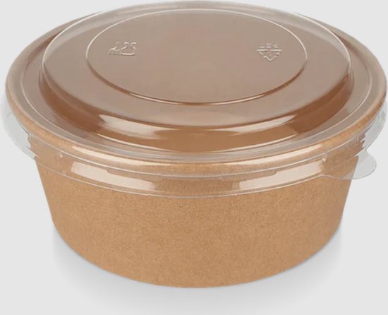 Cardboard salad bowls with RPET lids 750 ml - 150 pieces