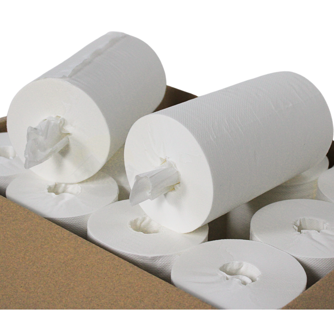 12 mini-rengøringsruller, rørløs, 60 meter 2-lag, 12 rengøringspapirer pr. Pakke, også nyttig som køkkenrulle