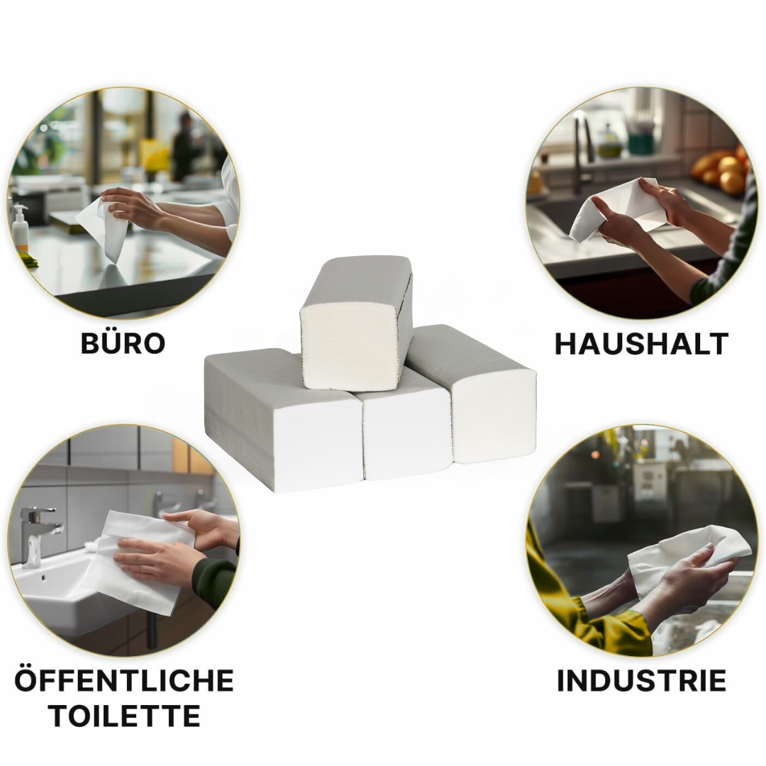 3 x 200 Papieren handdoekjes, wit 2-laags 24 x 21 cm Z-vouw