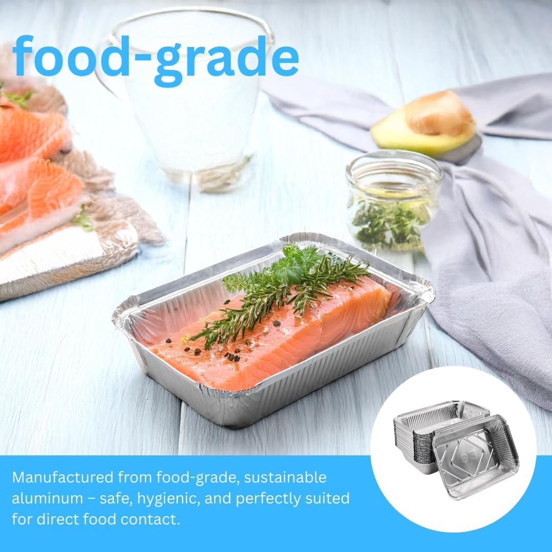 Aluminum tray R1-845L with lids - 100 pieces