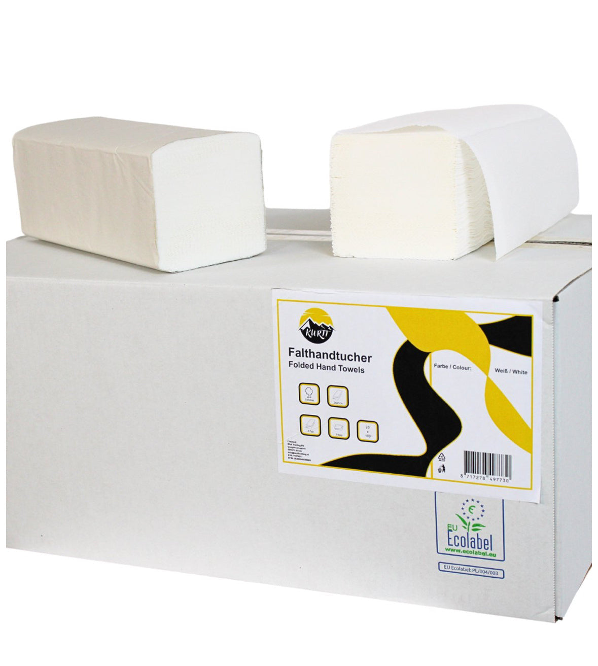 3 x 200 Papieren handdoekjes, wit 2-laags 24 x 21 cm Z-vouw