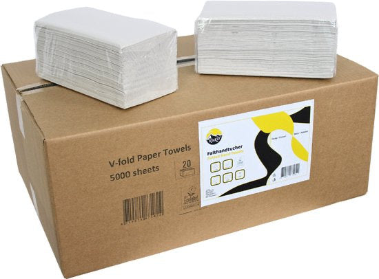 10,000 sheets gray, Paper towels 2-ply, 22 x 23 cm, Z-fold paper towels 2-ply, paper towels