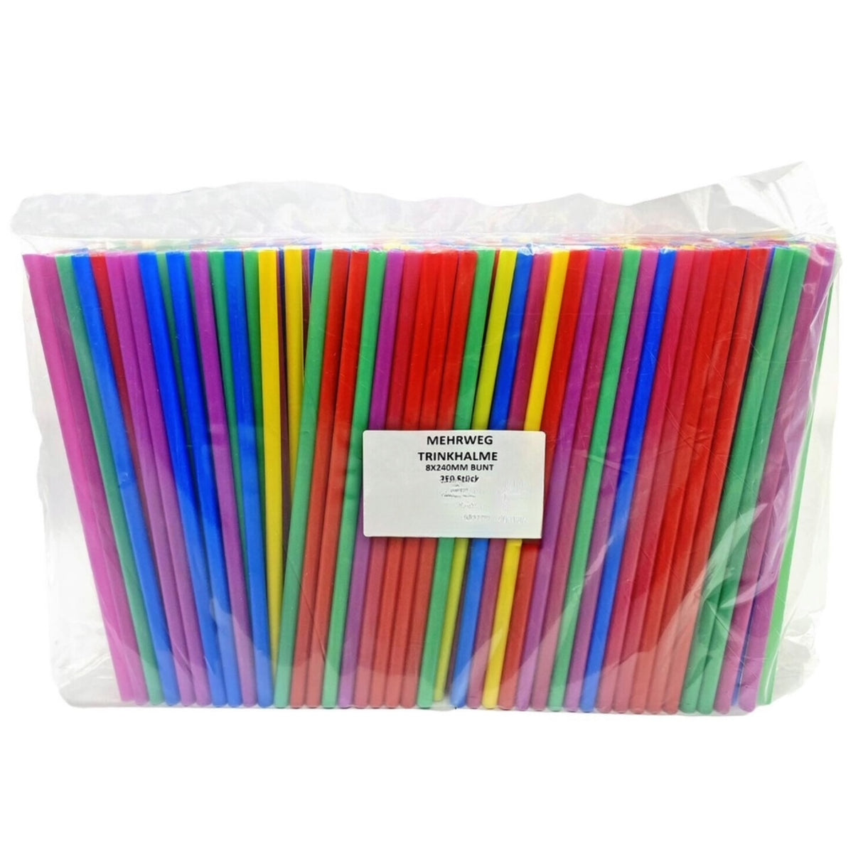 Straws multicolor pp plast - 250 stykker genanvendeligt