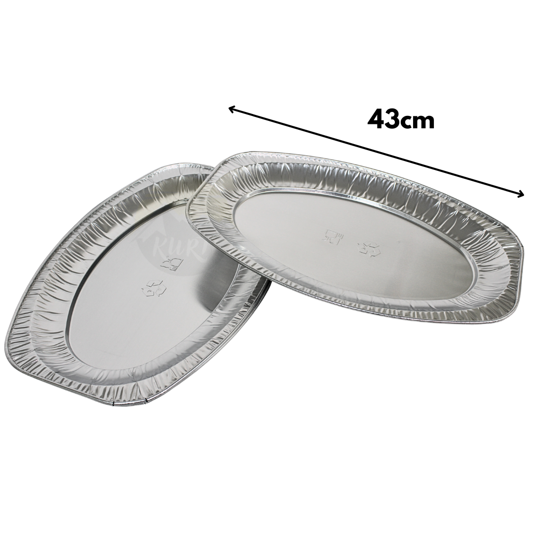 Aluminium Servierplatte 43cm V430G oval - 10 Stück