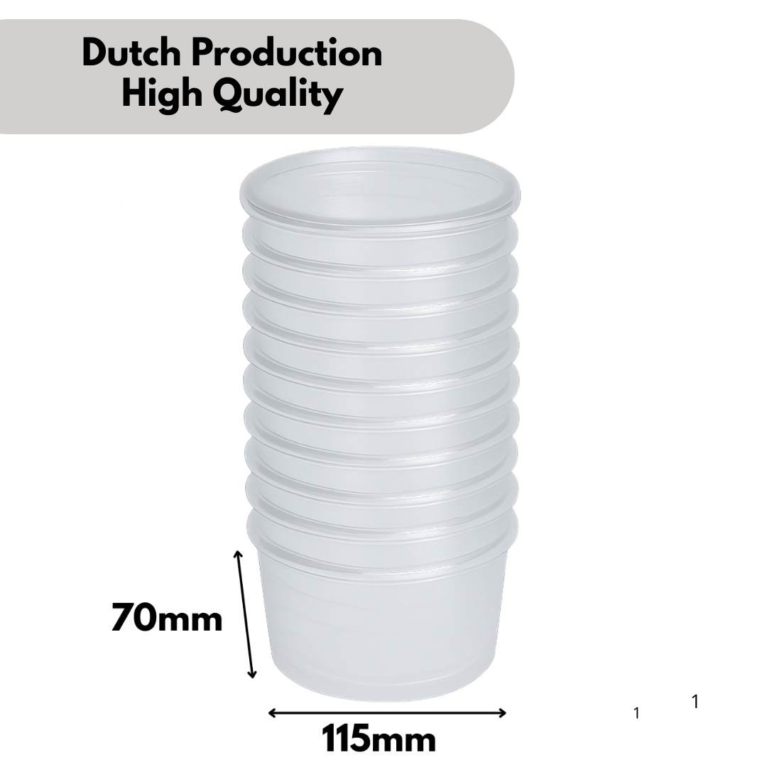 Frischhaltedosen 500ml Transparent PP Deckel – 100 Stück | Batch Cooking Suppe Meal Prep Mikrowelle