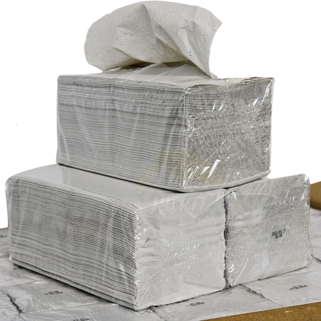 Paper towels 2-ply, 5000 sheets gray 25 x 23 cm, Z-fold paper towels 2-ply, paper towels