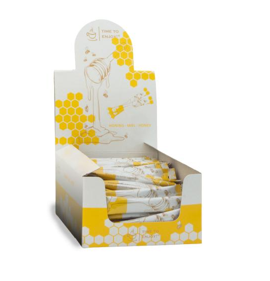 Honey Sticks - Dispenser/Display Box - 80 stykker x 8 gram