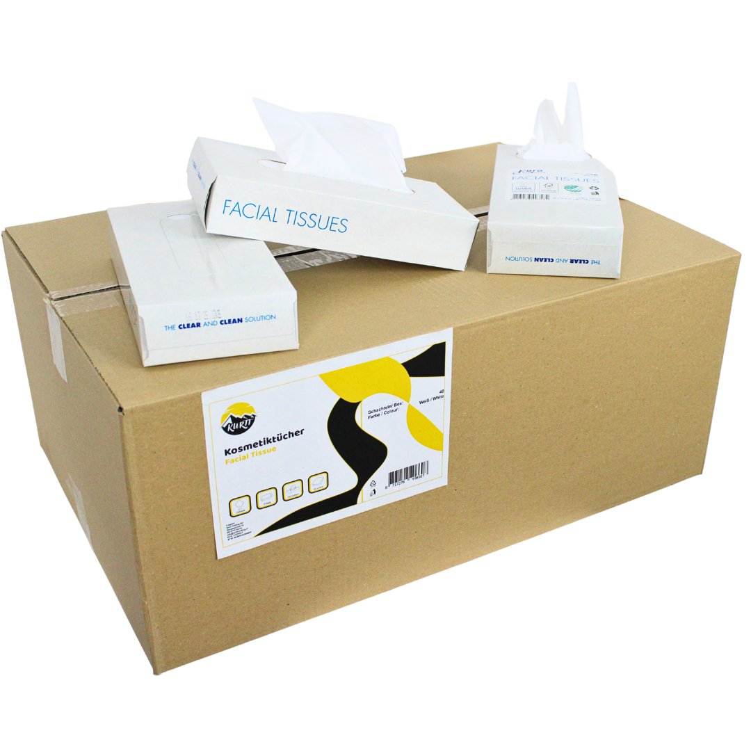 4000 lommetørklæder, 2-lags, 20x20 cm værdipakke, (40 x 100) papirlommetørklæder, FSC og miljømærkede - rengøringsservietter