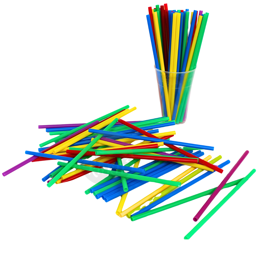 Straws multicolor pp plast - 250 stykker genanvendeligt