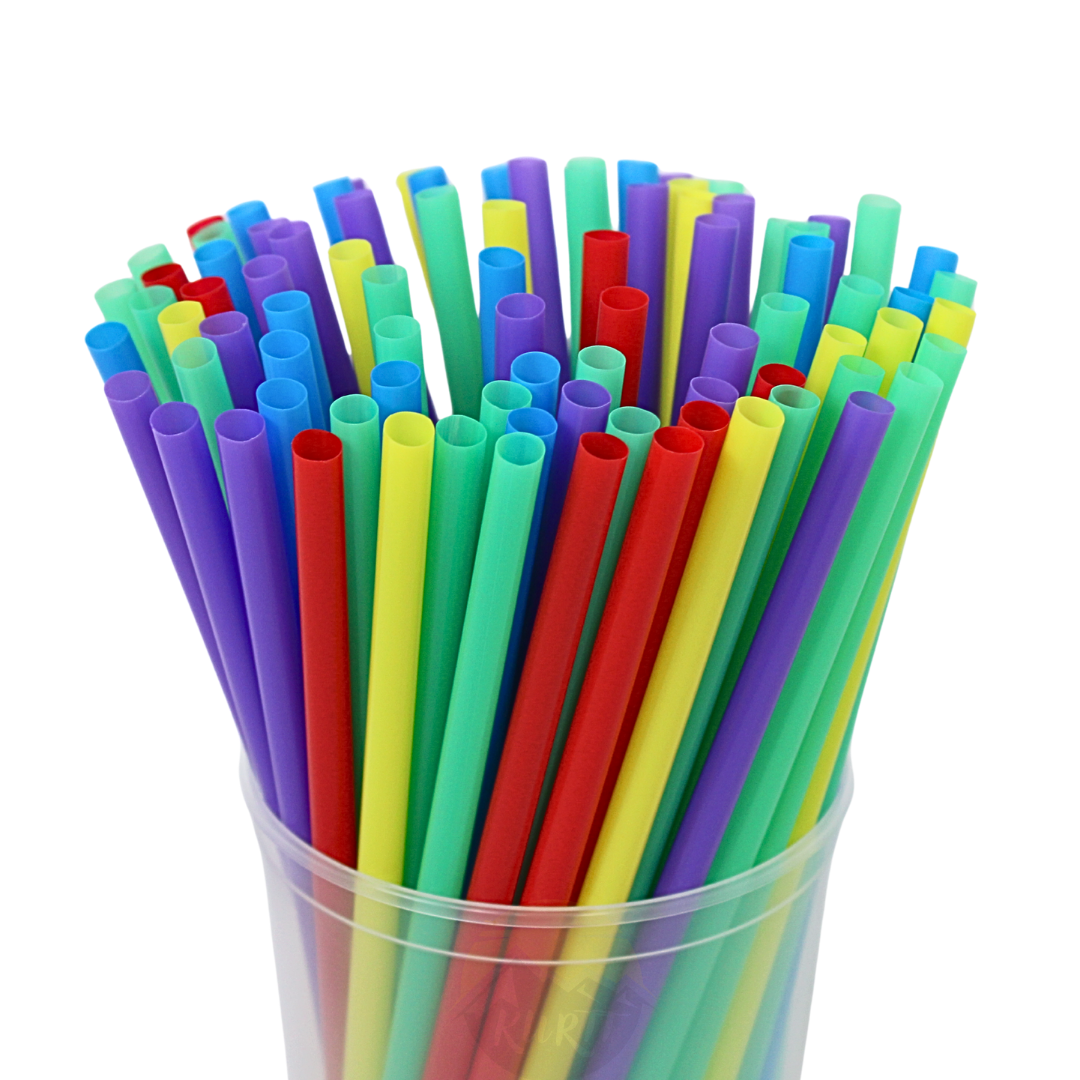 Multicolor PP plastic straws - 100 pieces
