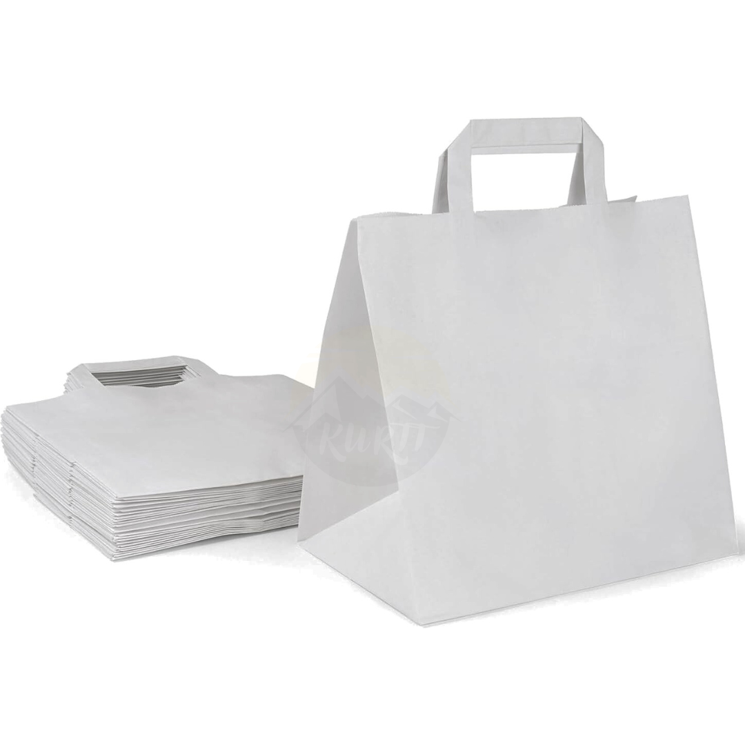 Paper Carrier Bag White 32 + 17 x 26 cm - 250 stykker