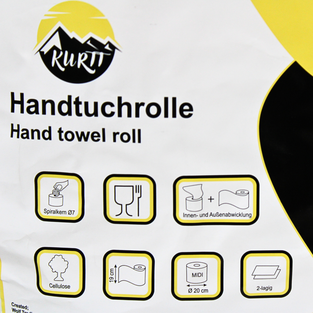 Zellstoff Handtuchrollen, papierhandtuchrollen - 6 Rollen