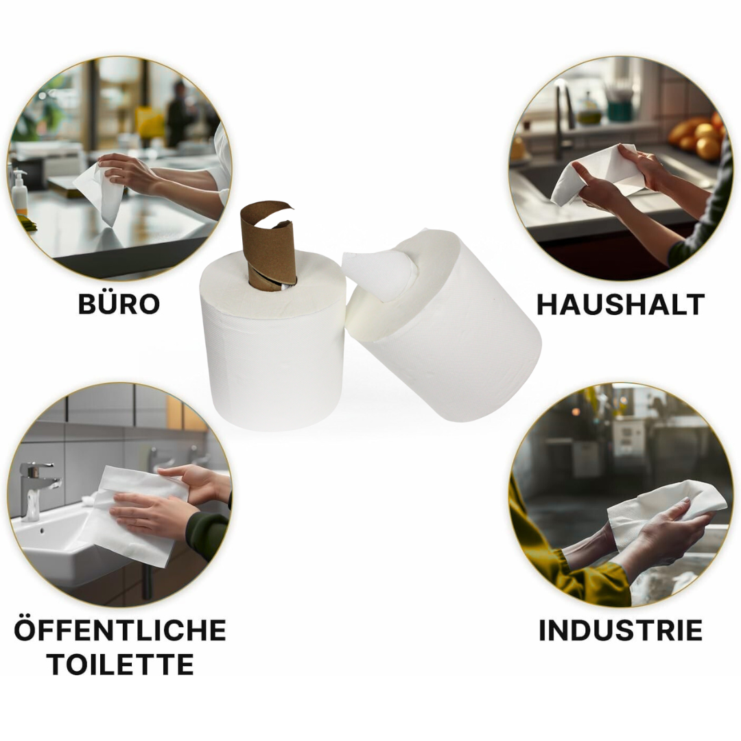 Zellstoff Handtuchrollen, papierhandtuchrollen - 6 Rollen