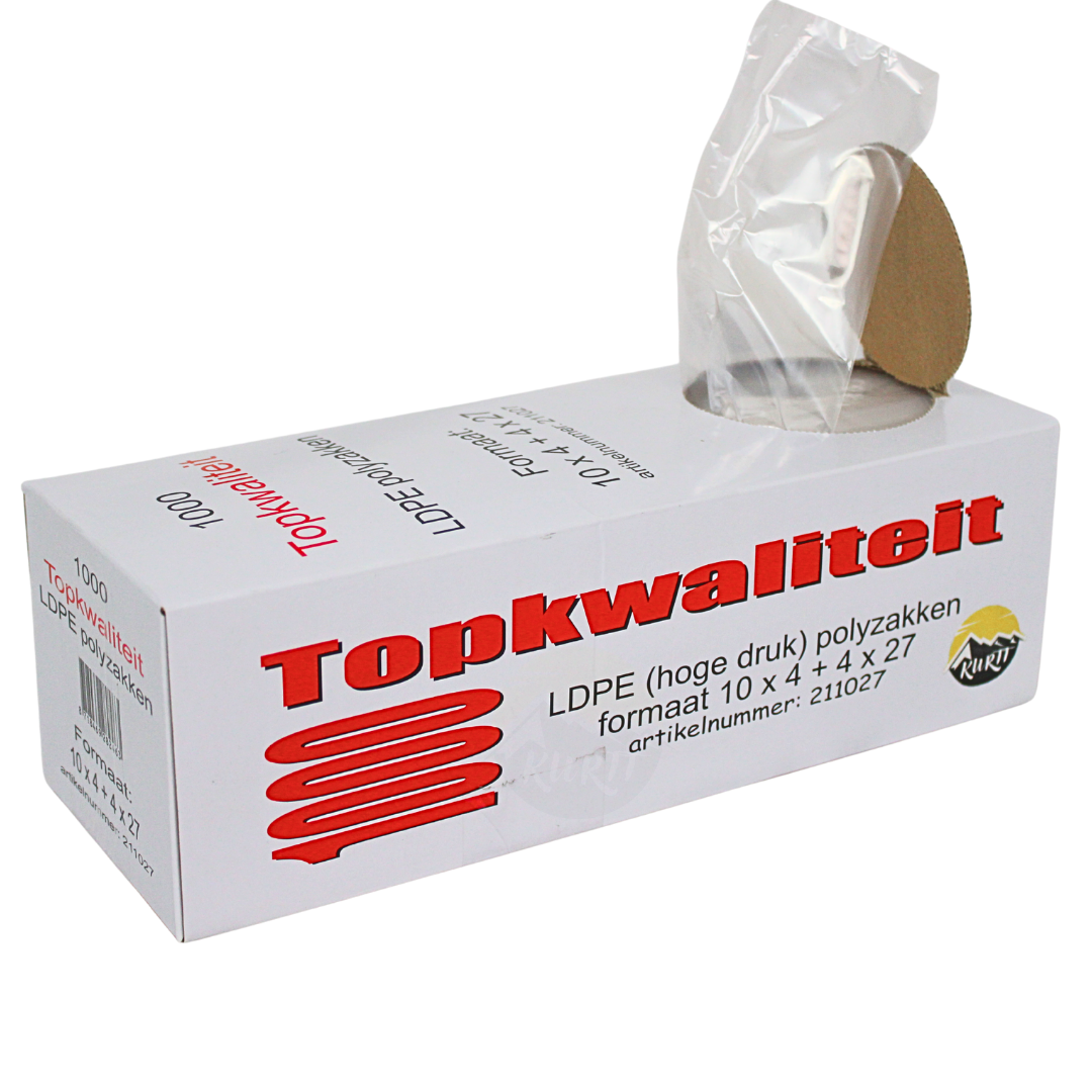 LDPE Polybags 10+2x4x27 - 1000 pieces