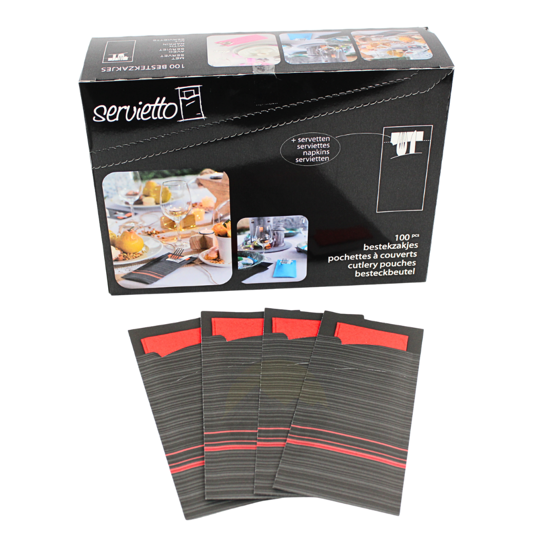 Cutlery bags including tissue - 100 pieces