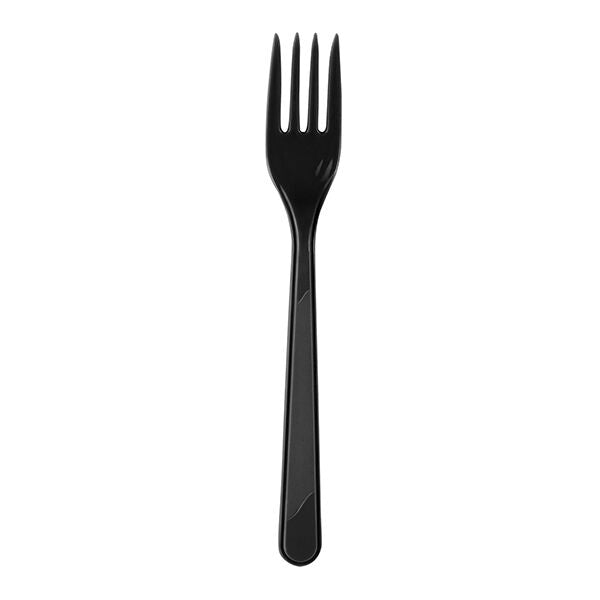Reusable fork black 16 cm - 100 pieces