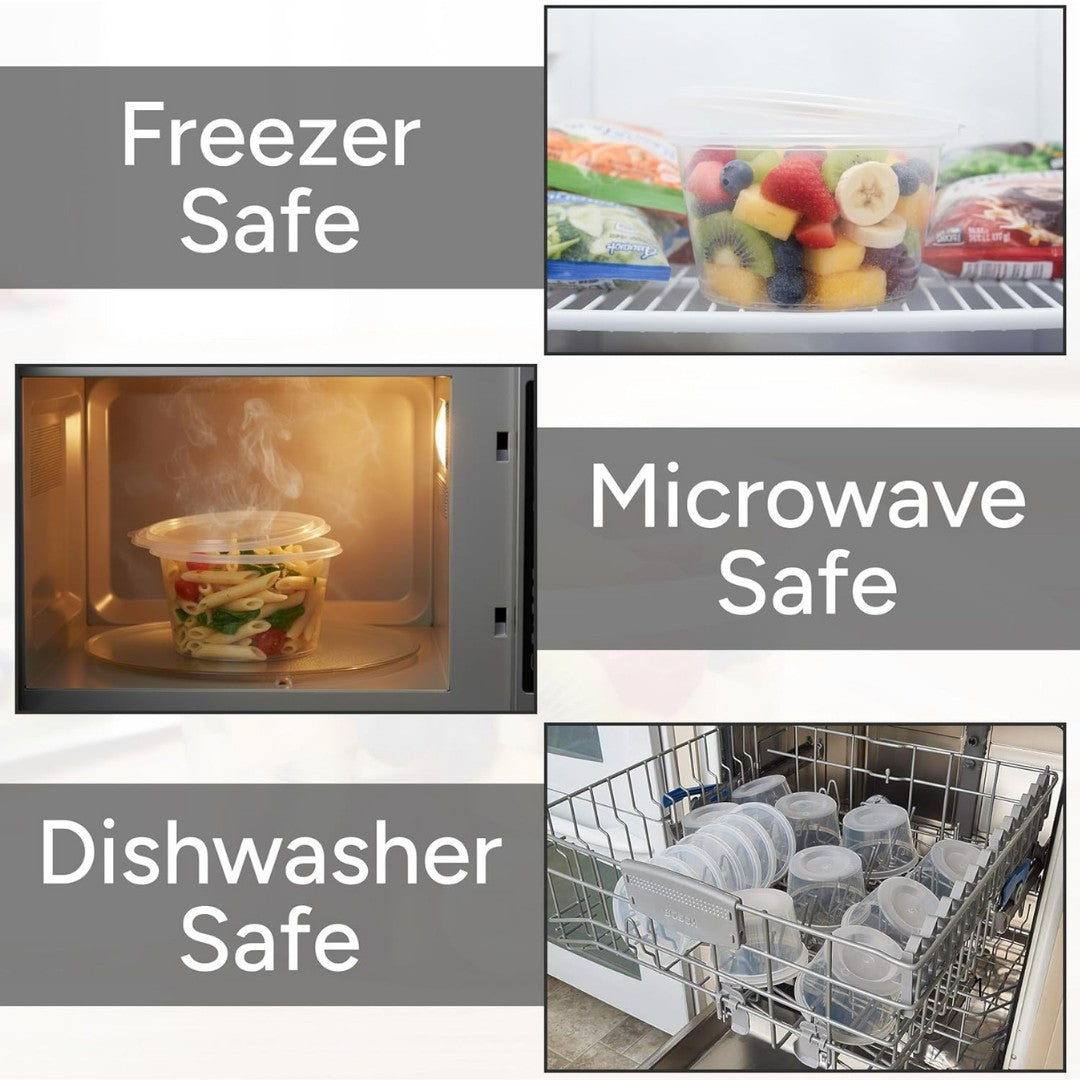 Reusable Transparent Round 1000cc - 100 pieces