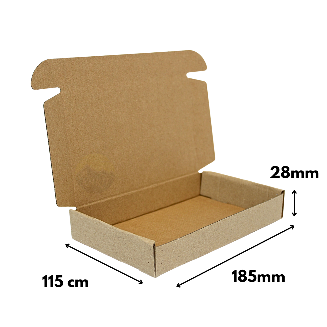 Briefkastenkartons, Versandkartons Braun 185x115x28mm