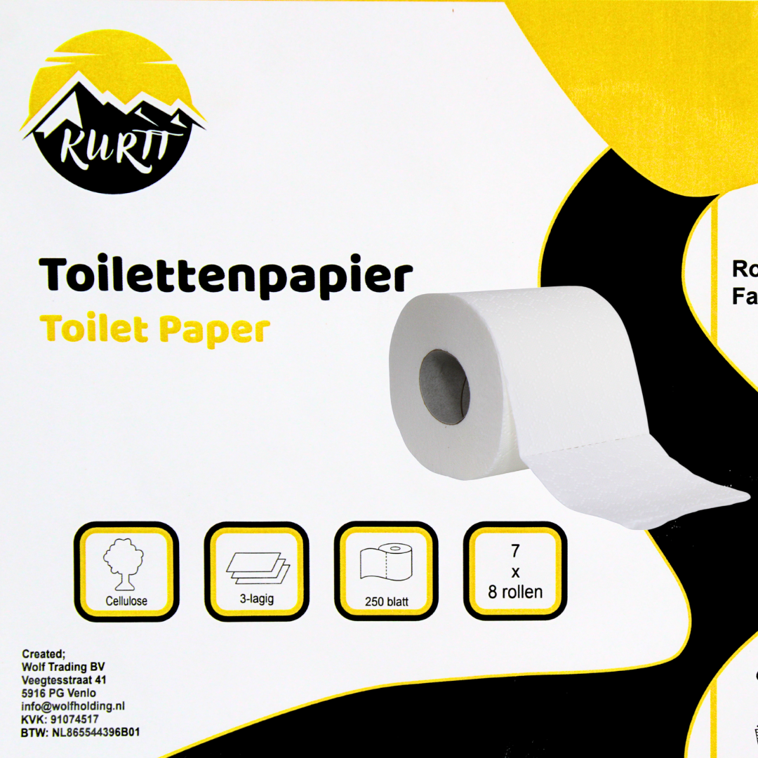 Toiletpapir, toiletpapir, 3 lag - 250 ark øko