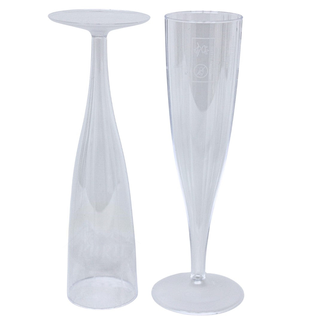 Champagneglazen Plastic Hard PS 135ml – 10 stuks | Herbruikbaar Plastic Champagnefluit Transparant Feest Event