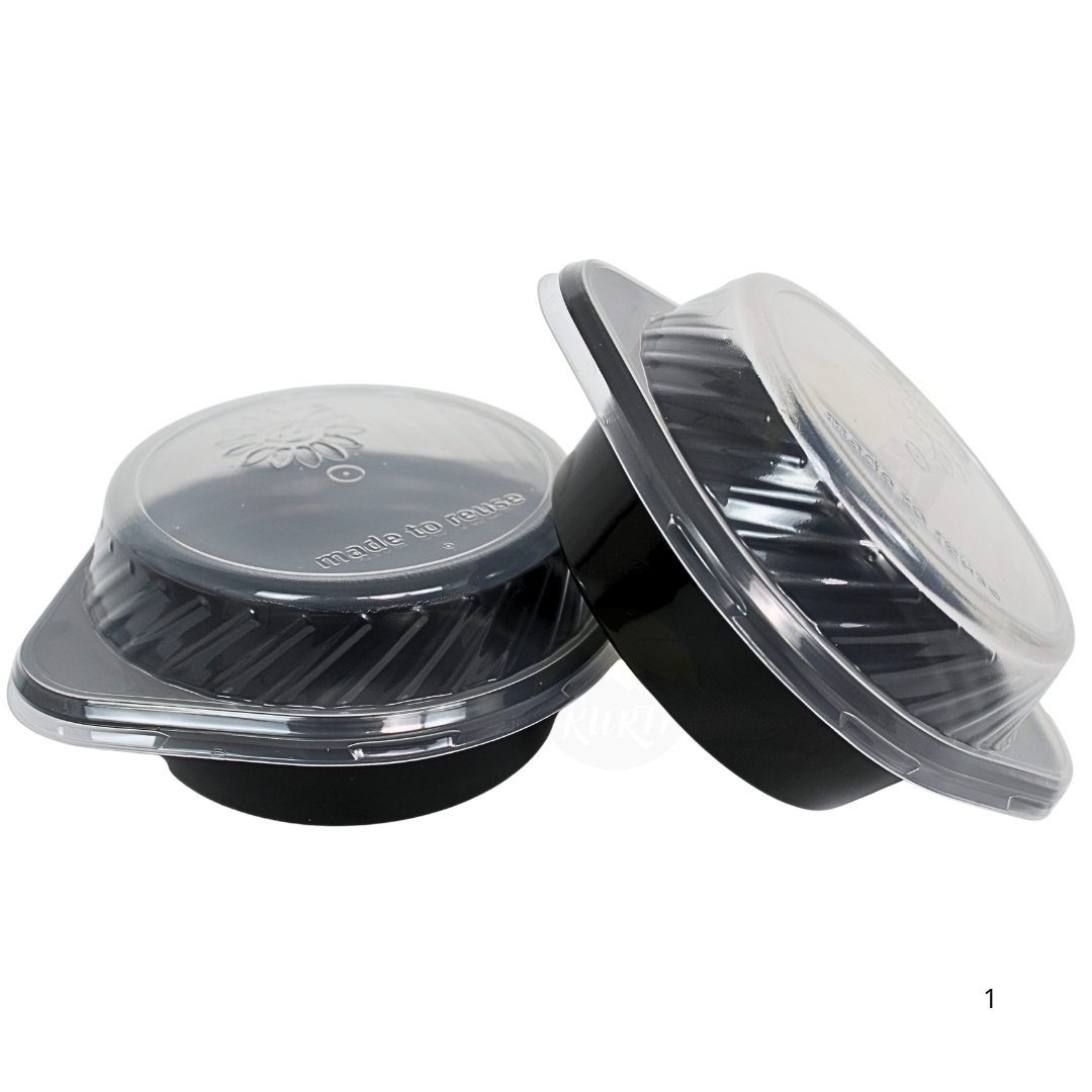 Brunchschüssel, suppenterrine mit deckel, 500 ml, schwarz – 12 Stück