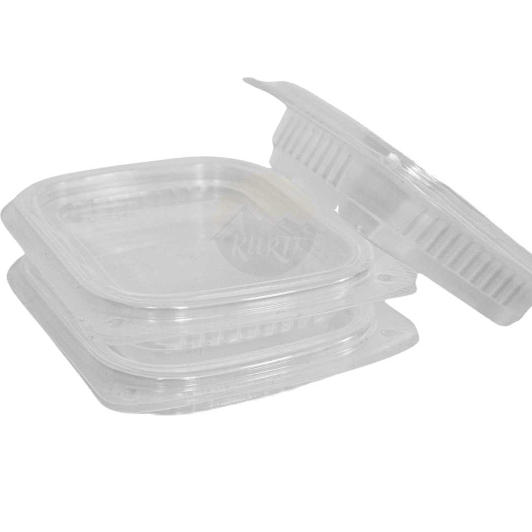 Salad containers 125cc with fixed lid - 100 pieces