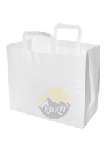 Paper carrier bag white 26 + 17 x 25 cm - 50 pieces