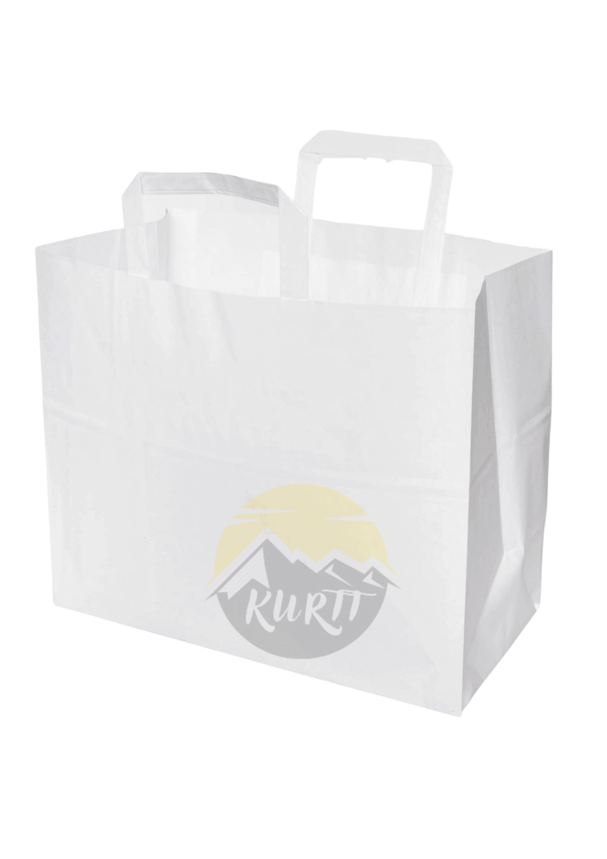 Paper carrier bag white 32 + 17 x 26 cm - 250 pieces