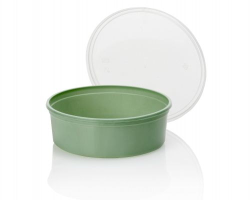 Magnetronbakjes met deksels Groen 250ML ROND - 50 stuks