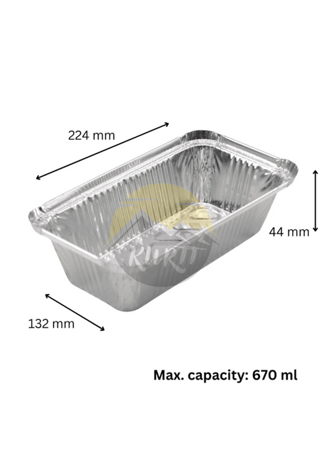 Aluminiumbehälter 670 L mit Deckel - 100 Stück