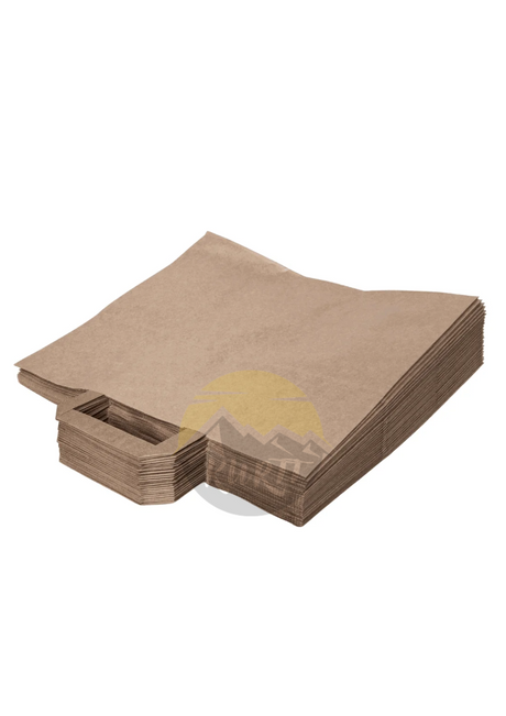 Paper carrier bag brown 32 + 17 x 26 cm - 50 pieces