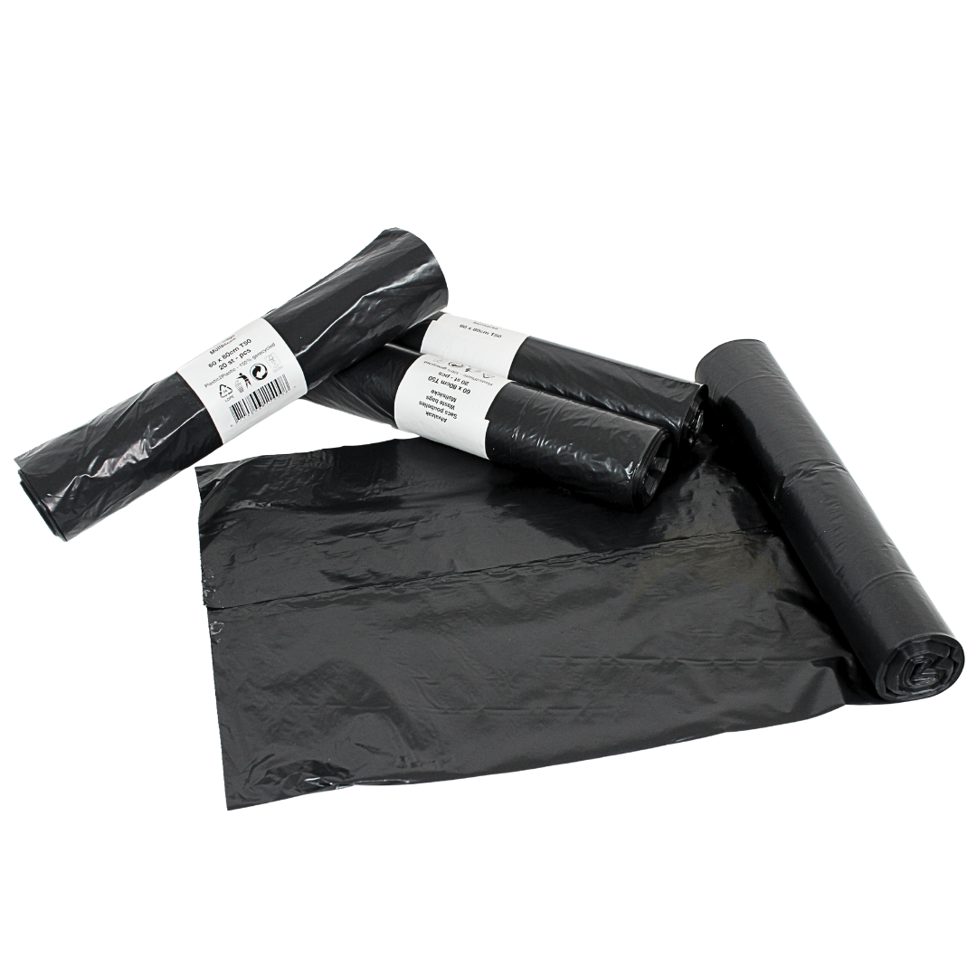 Müllsäcke LDPE 60x80cm Grau – Typ 50 Auf Rolle | 400 Stück