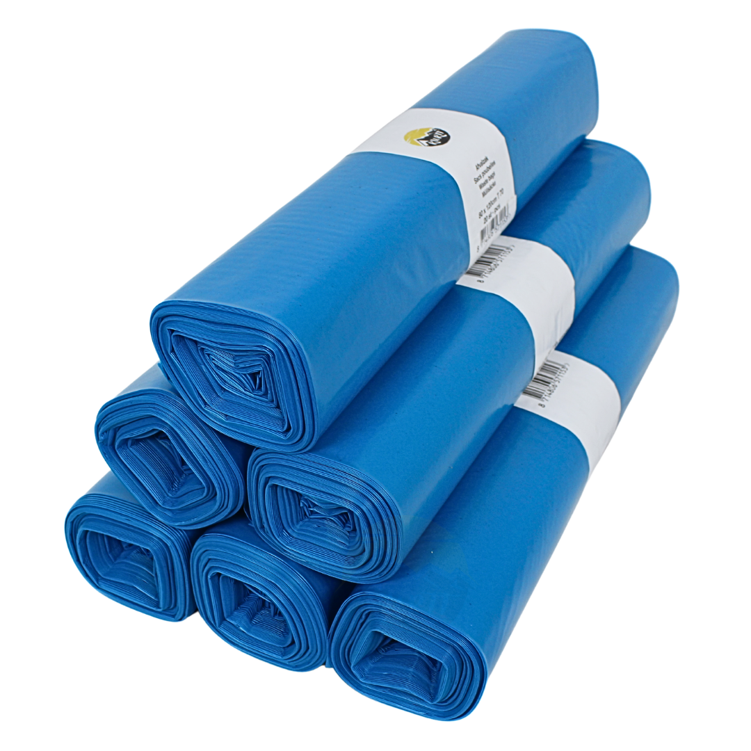 Müllsäcke LDPE 80x120cm Blau Typ 70 Auf Rolle | 200 Stück