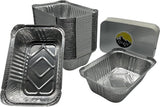  Aluschale 650L mit Deckel 22x13x3,4cm – 100 Stück | Ofen Airfryer Grill Gefrierschrank
