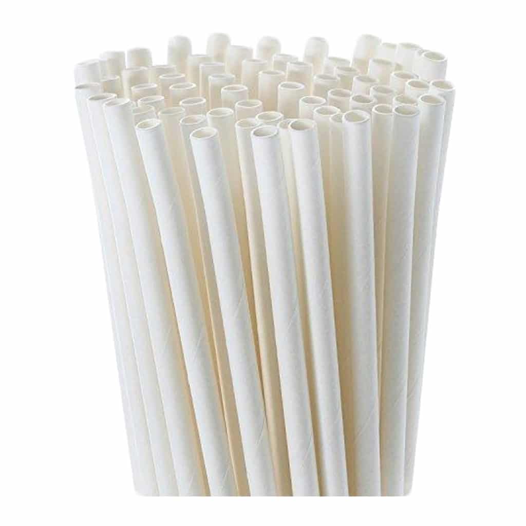 Paper straws white - 500 pieces