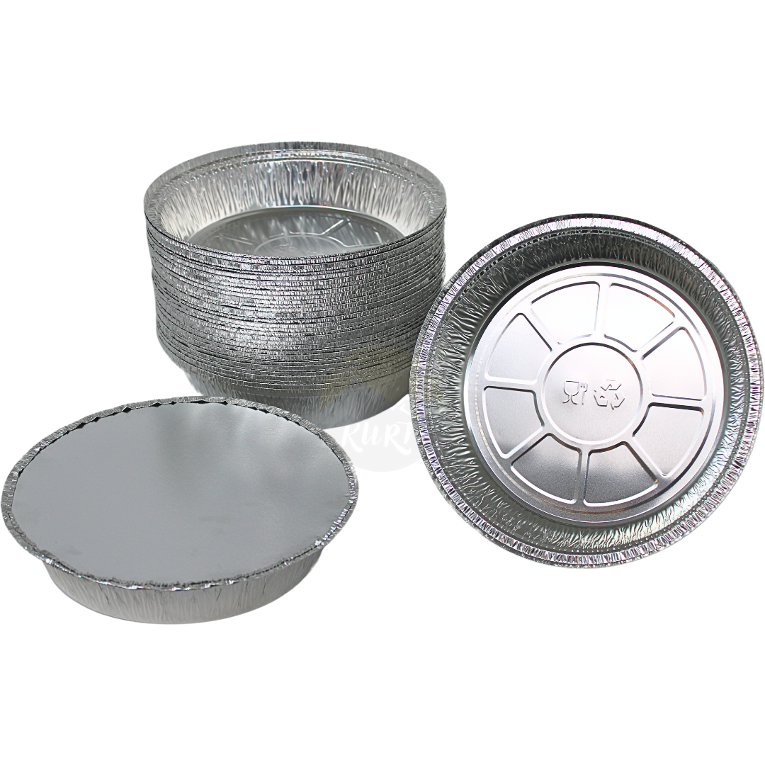 Aluminiumbakje C807-1000L rond met deksels - 100 stuks