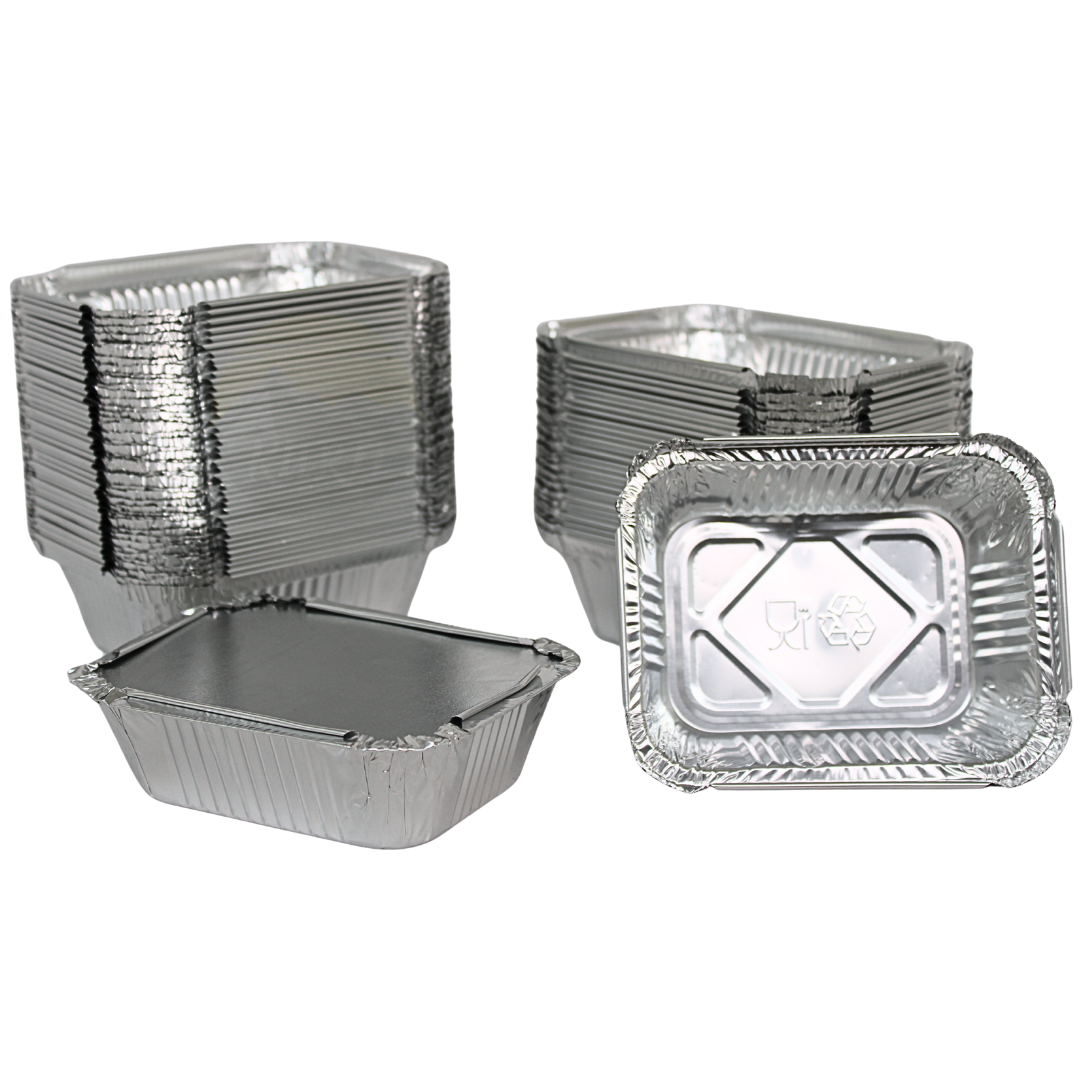 Aluminiumbehälter 250 L mit Deckel - 50 Stück
