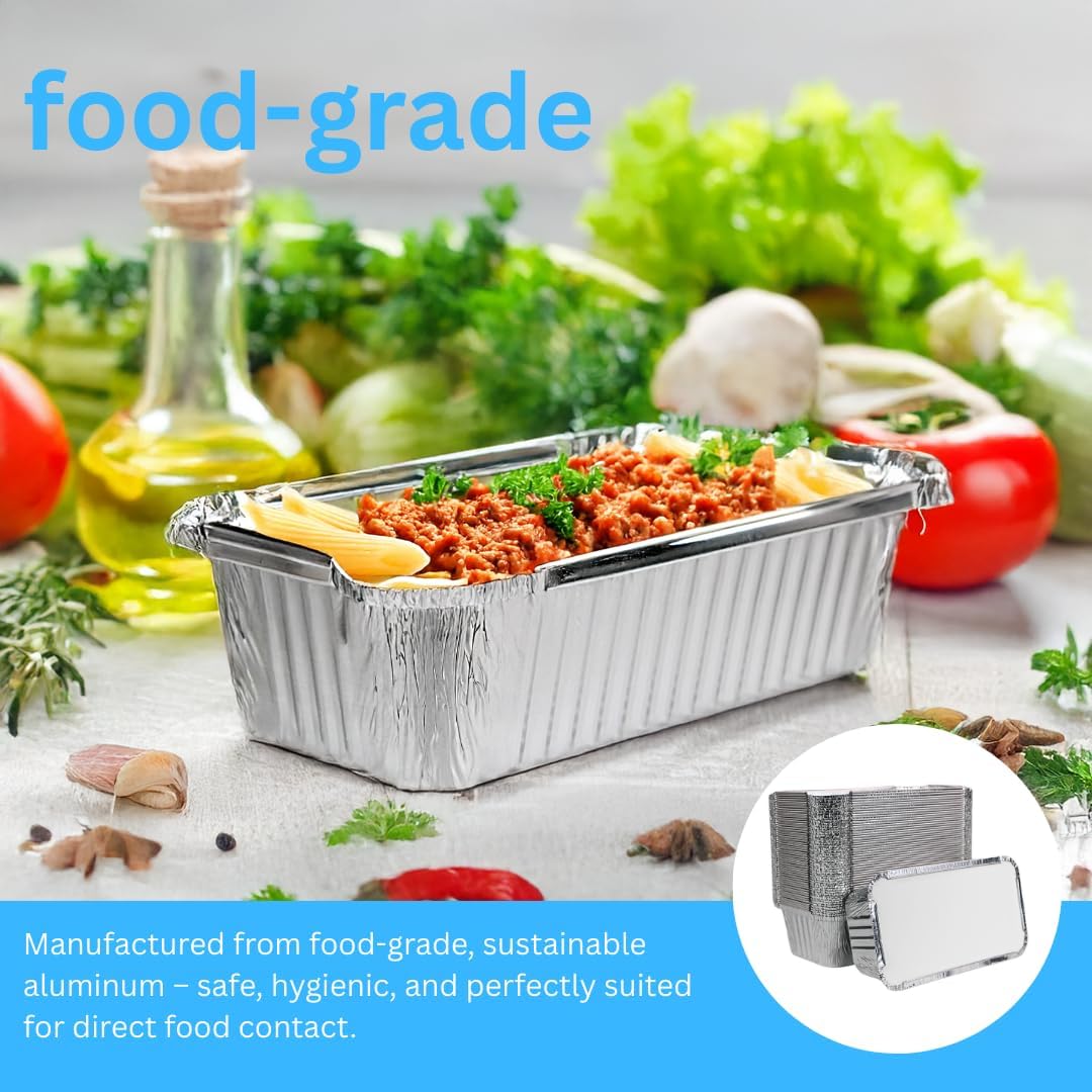 Aluminum container 670 L with lids - 100 pieces
